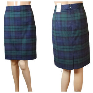NWT J. Crew Tartan Plaid Wool-blend pencil skirt. Women's size 4.